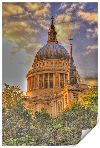 St Pauls Cathedral HDR version Print by David French