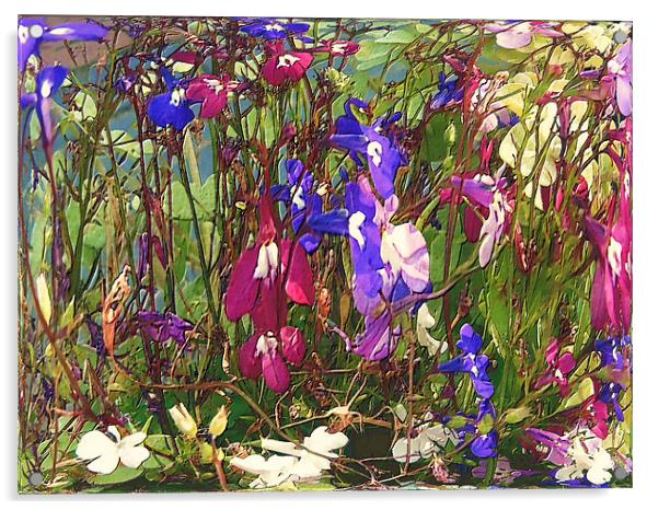 pool of flowers Acrylic by Martin Parkinson
