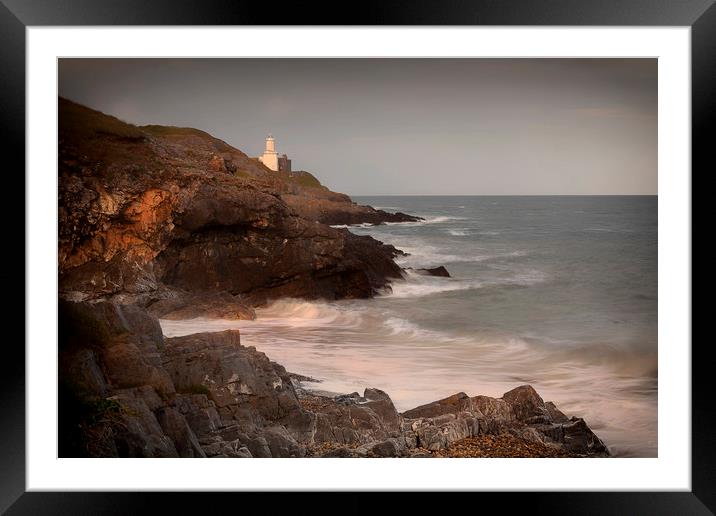 Mumbles lighthouse and Bracelet Bay  Framed Mounted Print by Leighton Collins
