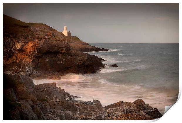 Mumbles lighthouse and Bracelet Bay  Print by Leighton Collins