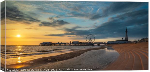 Sunset Over Blackpool Canvas Print by Phil Durkin DPAGB BPE4