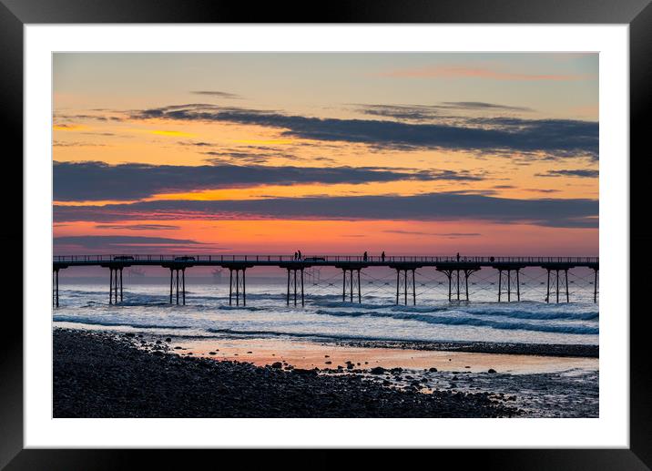 Dusk at Saltburn-by-the-sea Framed Mounted Print by Andrew Kearton