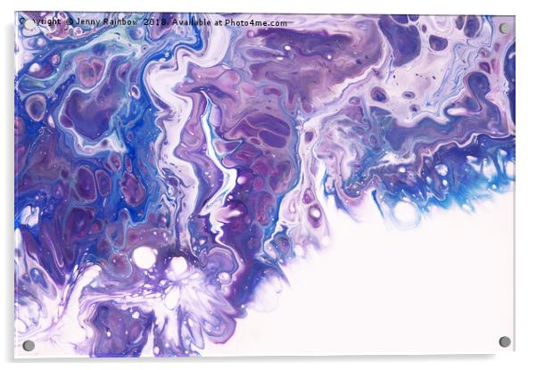 Underwater Worlds Fragment. 4  Abstract Fluid Acry Acrylic by Jenny Rainbow