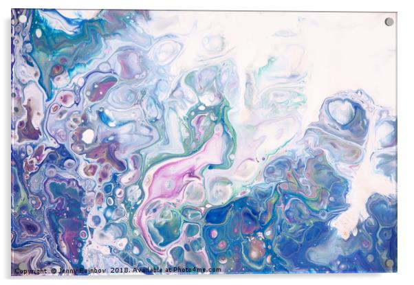 Underwater Worlds Fragment 6.  Abstract Fluid Acry Acrylic by Jenny Rainbow