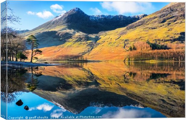 Buttermere, winter morning Canvas Print by geoff shoults
