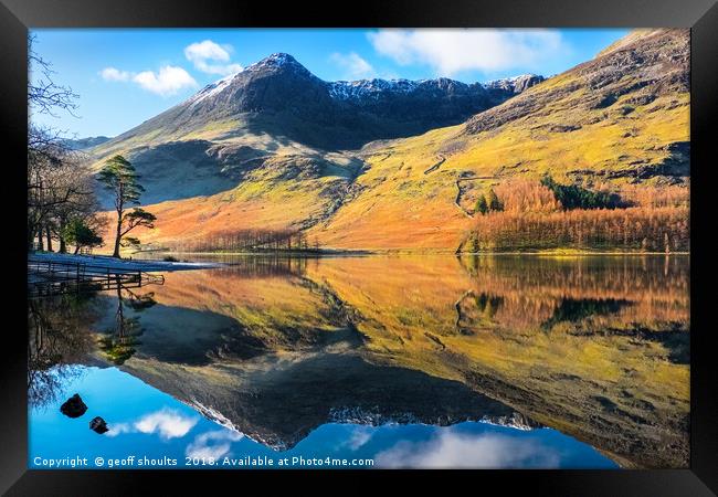 Buttermere, winter morning Framed Print by geoff shoults