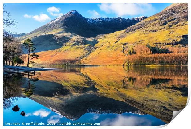 Buttermere, winter morning Print by geoff shoults