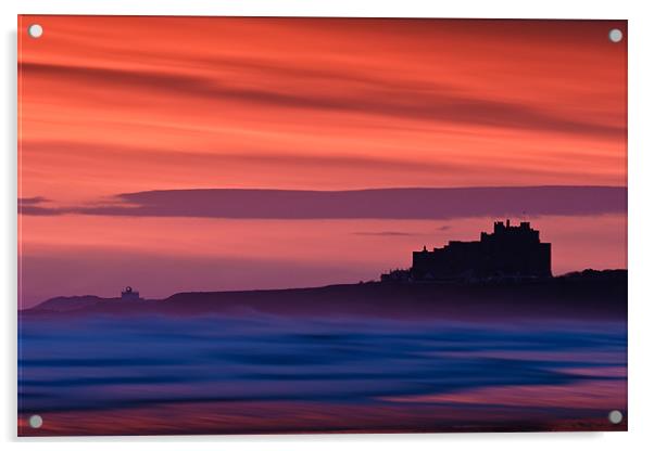 Bamburgh Castle, Northumberland Acrylic by David Lewins (LRPS)