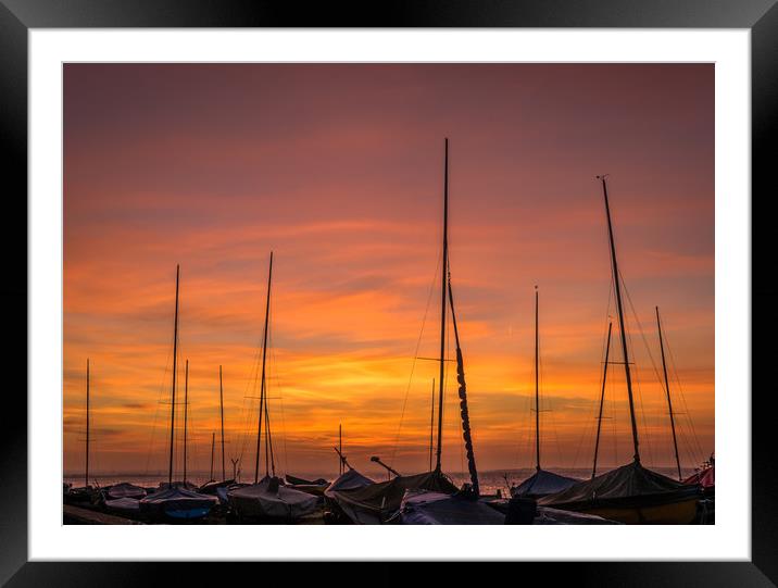 Sunset at Whitstable Framed Mounted Print by Mike Lanning