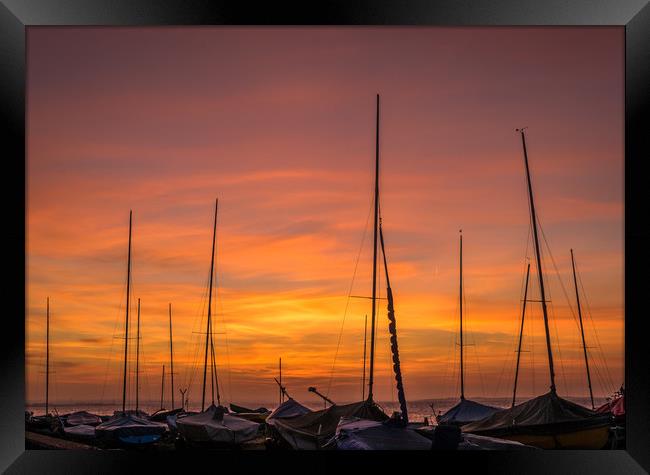 Sunset at Whitstable Framed Print by Mike Lanning