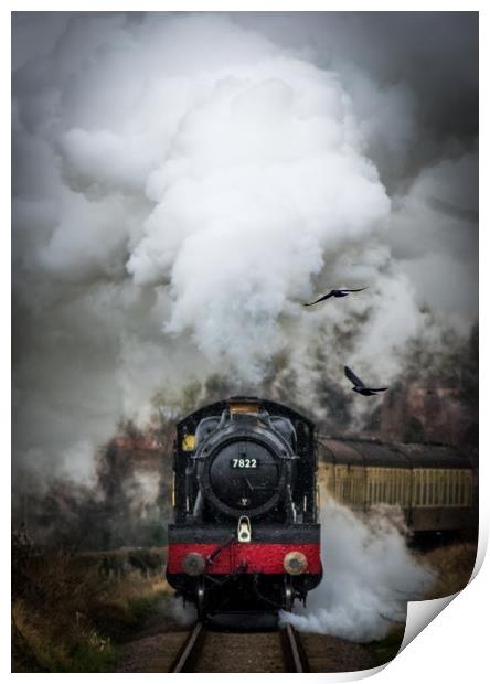 Steam locomotive, GWR 7822 'Foxcote Manor' Print by Mike Lanning