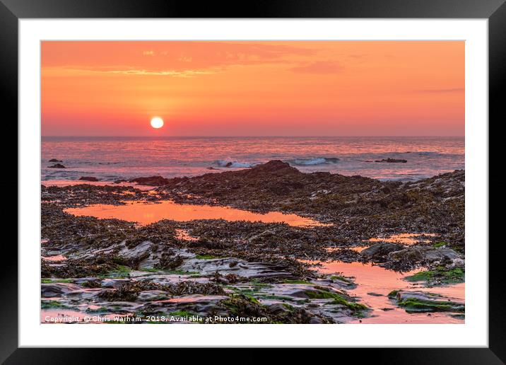Daymer Bay sunset Framed Mounted Print by Chris Warham
