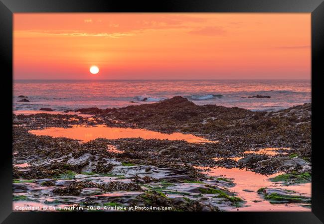 Daymer Bay sunset Framed Print by Chris Warham