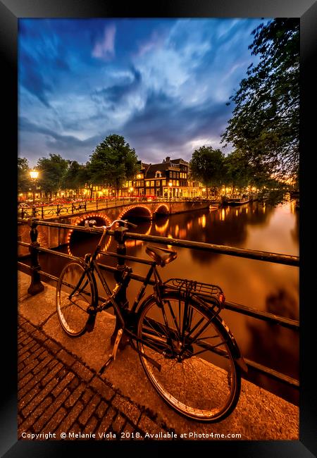 AMSTERDAM Evening impression from Brouwersgracht  Framed Print by Melanie Viola