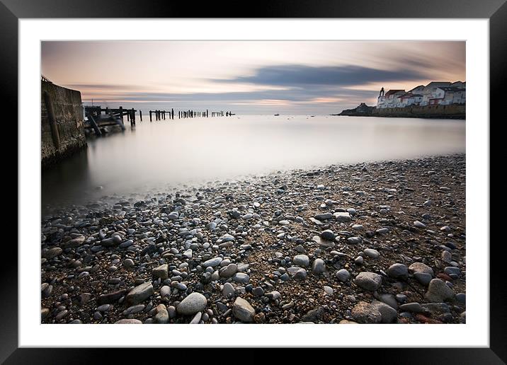 Old Pier remains Framed Mounted Print by Tony Bates