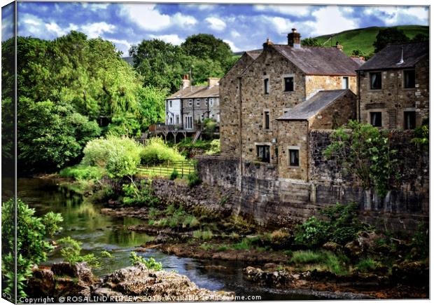 "Along the river Wharfe  at Grassington" Canvas Print by ROS RIDLEY