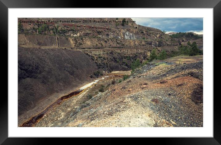 Red river by minerals between cliffs Framed Mounted Print by Juan Ramón Ramos Rivero