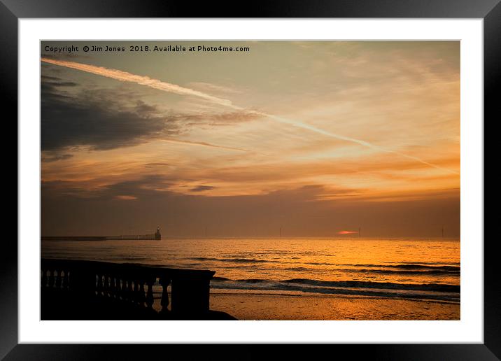 Sunrise from the promenade at Blyth (2) Framed Mounted Print by Jim Jones