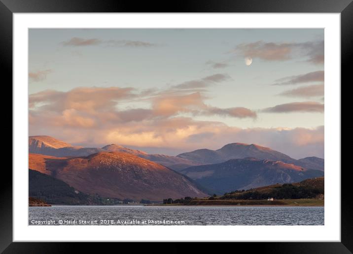 Loch Broom at Sunset Framed Mounted Print by Heidi Stewart