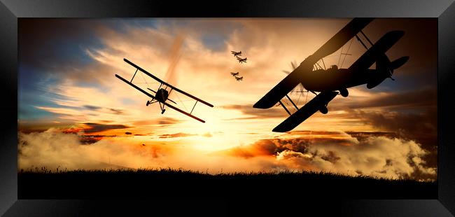 aerial battle first world war Framed Print by Guido Parmiggiani