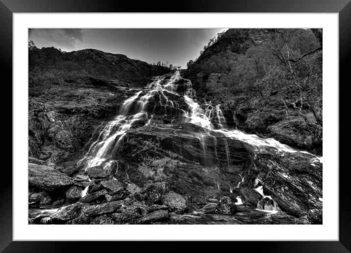 Steall Waterfalls - Glen Nevis -Highlands Framed Mounted Print by Aran Smithson