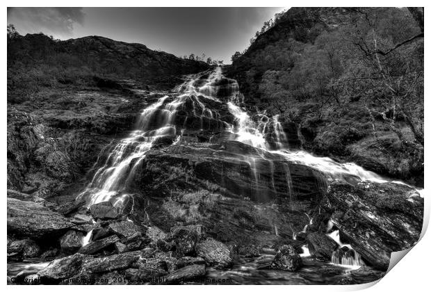 Steall Waterfalls - Glen Nevis -Highlands Print by Aran Smithson