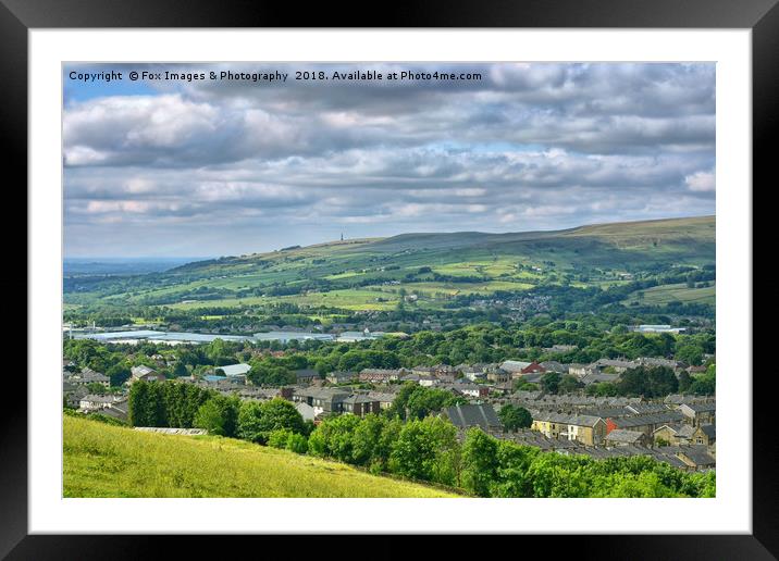 Holcombe hill and haslingden Framed Mounted Print by Derrick Fox Lomax