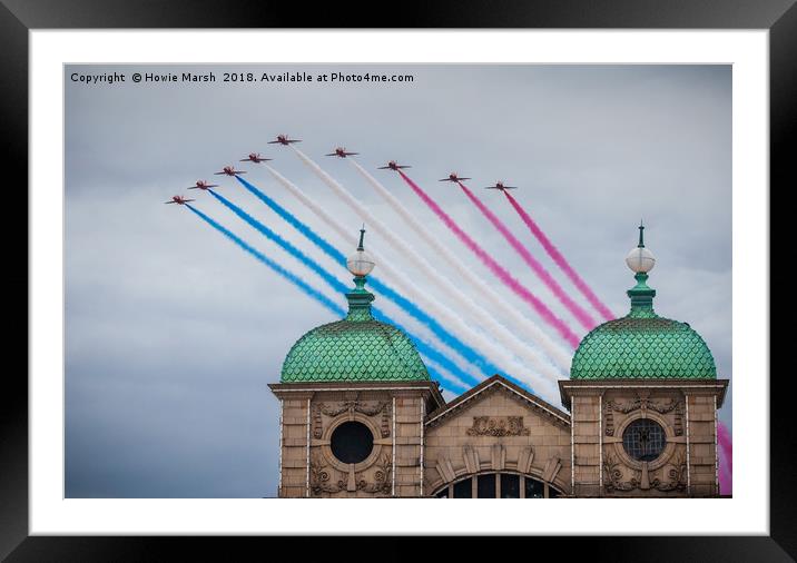 Red Arrows over Great Yarmouth Framed Mounted Print by Howie Marsh
