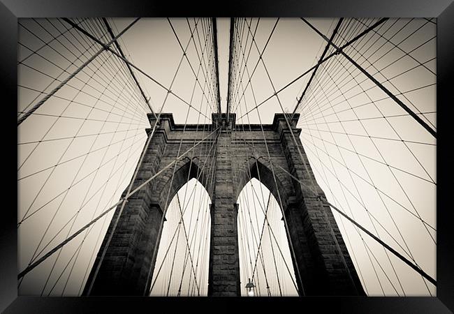 Brooklyn Bridge Framed Print by James Mc Quarrie