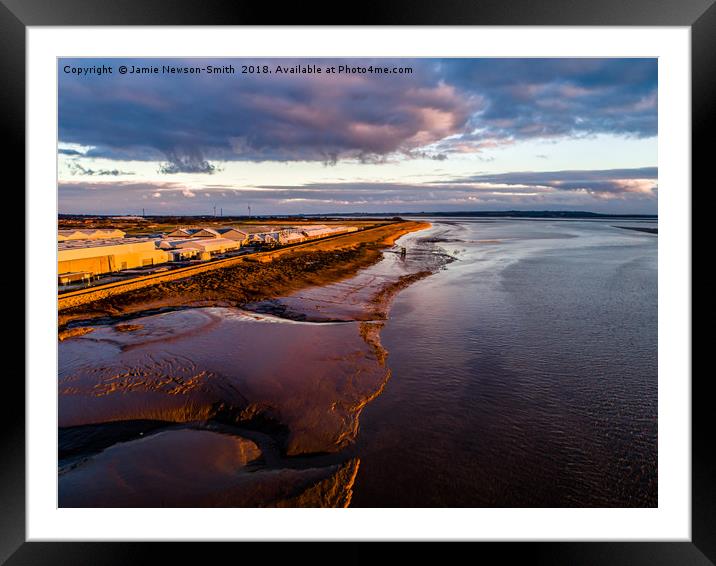 Sunset Over the Humber Framed Mounted Print by Jamie Newson-Smith