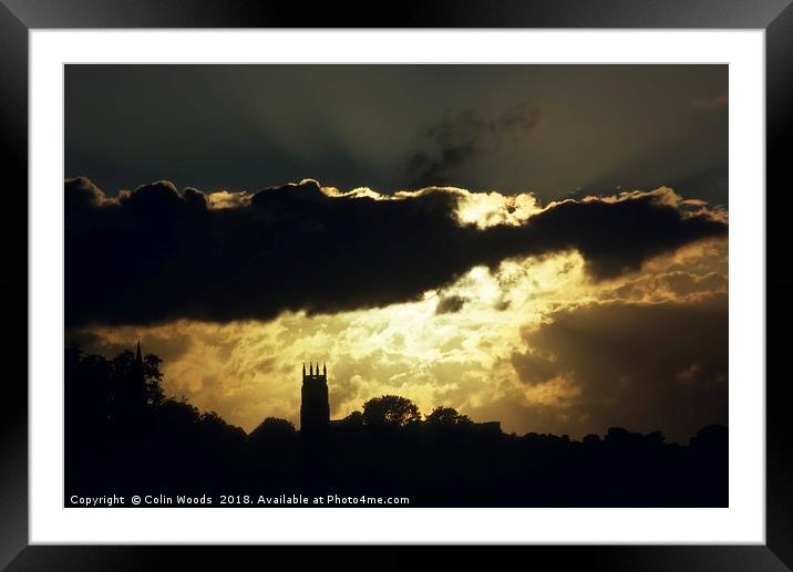 Sunset with St Marychurch, Torquay, England Framed Mounted Print by Colin Woods
