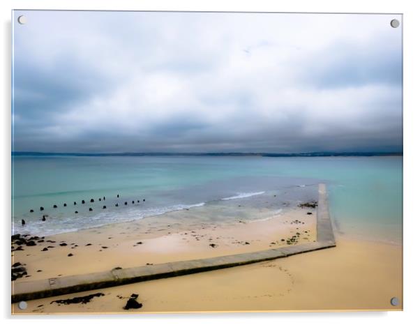 Majestic St Ives Bay Acrylic by Beryl Curran