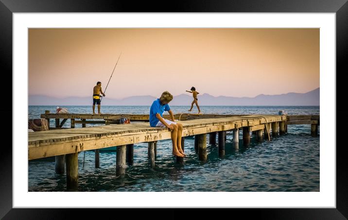 Evening on the coast in Turkey Framed Mounted Print by Mike Lanning