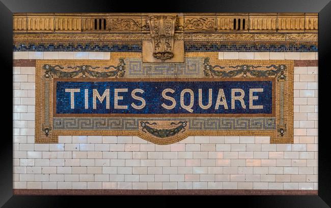 The Times Square sign on the NYC subway system  Framed Print by George Robertson