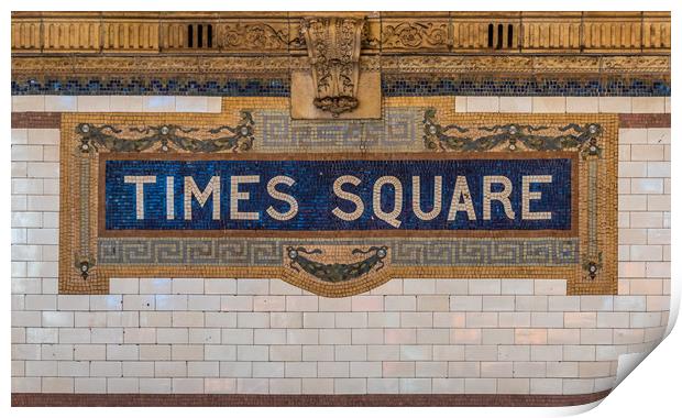 The Times Square sign on the NYC subway system  Print by George Robertson