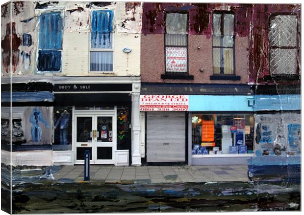 Old row of Shops Canvas Print by JEAN FITZHUGH