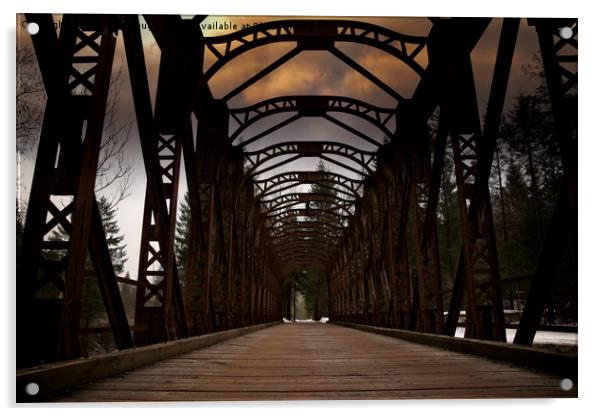 The Old Railway Bridge - Slovenia Acrylic by rawshutterbug 