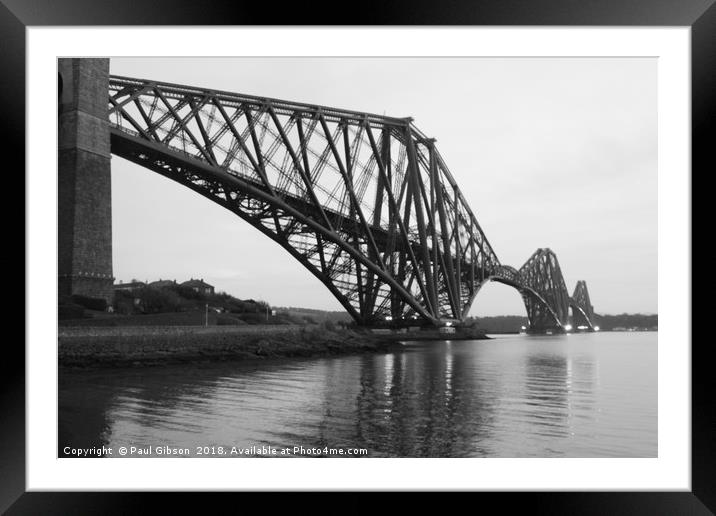 Forth Rail Bridge At Night Framed Mounted Print by Paul Gibson
