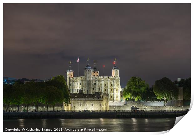 The Tower of London by night, England, UK Print by KB Photo