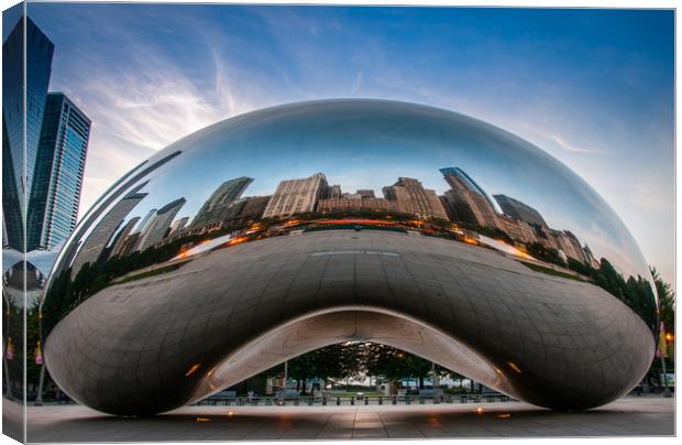 Reflections in The Chicago Bean Canvas Print by George Robertson