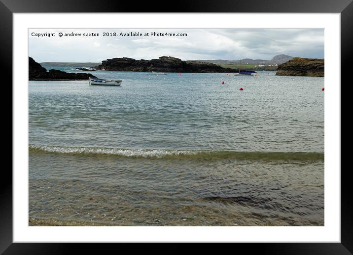 TREARDDUR BOATS Framed Mounted Print by andrew saxton