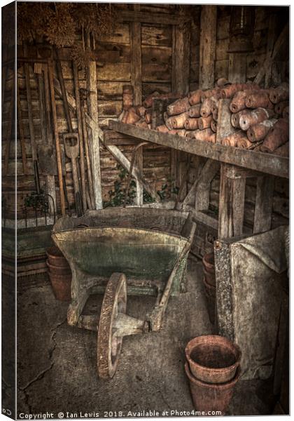 The Garden Shed Canvas Print by Ian Lewis