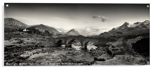 The Black and Red Cuillin mountains from Sligachan Acrylic by Phill Thornton