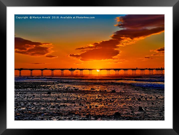 Saltburn Summer Solstice Sunset Framed Mounted Print by Martyn Arnold