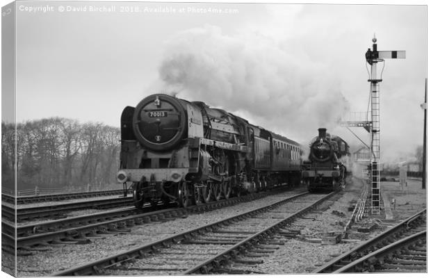 70013 Oliver Cromwell black and white Canvas Print by David Birchall