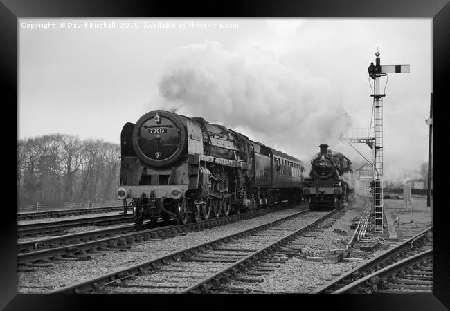 70013 Oliver Cromwell black and white Framed Print by David Birchall