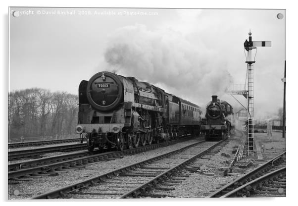 70013 Oliver Cromwell black and white Acrylic by David Birchall