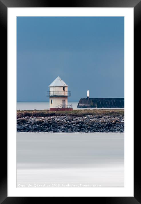 Porthcawl Lookout Tower Framed Mounted Print by Lee Aron