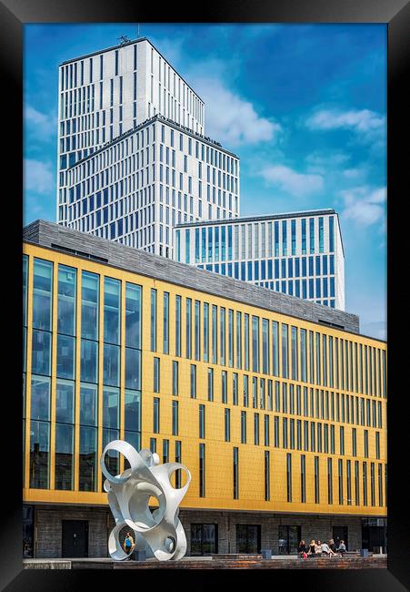 Malmo Live Building Blocks with Sculpture Framed Print by Antony McAulay