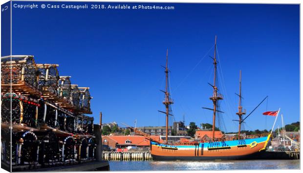 Full size replica of The Endeavour - Whitby Canvas Print by Cass Castagnoli